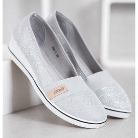 SDS Ballerine Slip-on Con Glitter grigio 2