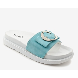 Pantofole bianche e blu con fibbia YQ10067 1
