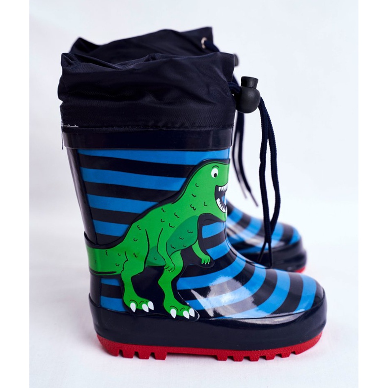 Apawwa Galosce di gomma per bambini Navy Blue Dinosaur Mordeso blu navy verde 2