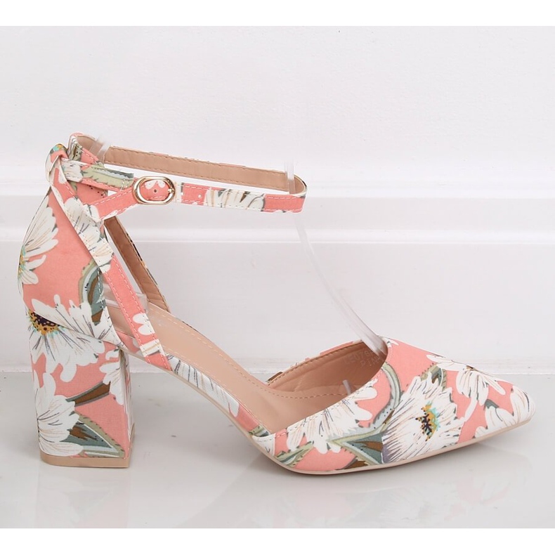Décolleté su palo con fiori LE076P Rosa multicolore 2