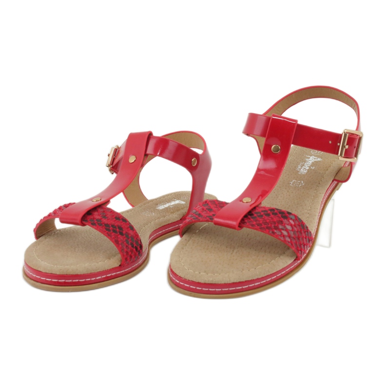 American Club Sandali con inserto in pelle americano 052 rosso 2