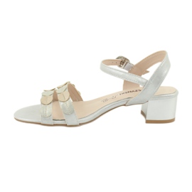 M.Daszyński Sandali da donna strisce Daszyński SA177-4 grigio 1