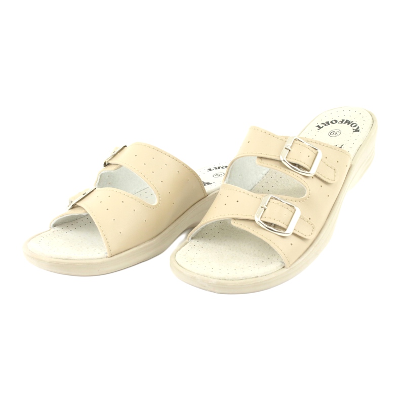 American Club Ciabatte con fibbia americana beige 2