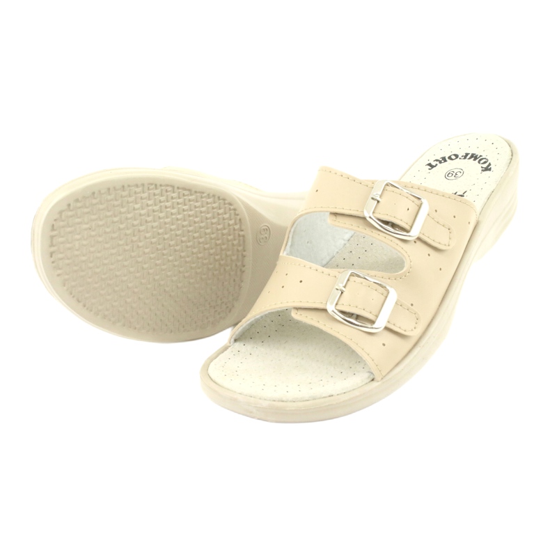 American Club Ciabatte con fibbia americana beige 3