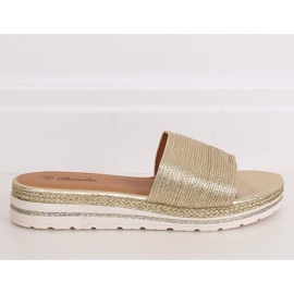 Pantofole dorate da donna dorate 222-32 Gold d'oro 2