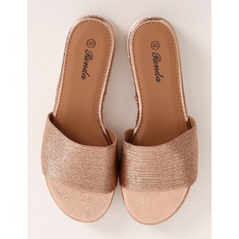 Pantofole da donna Champagne 222-32 Champagne d'oro 2