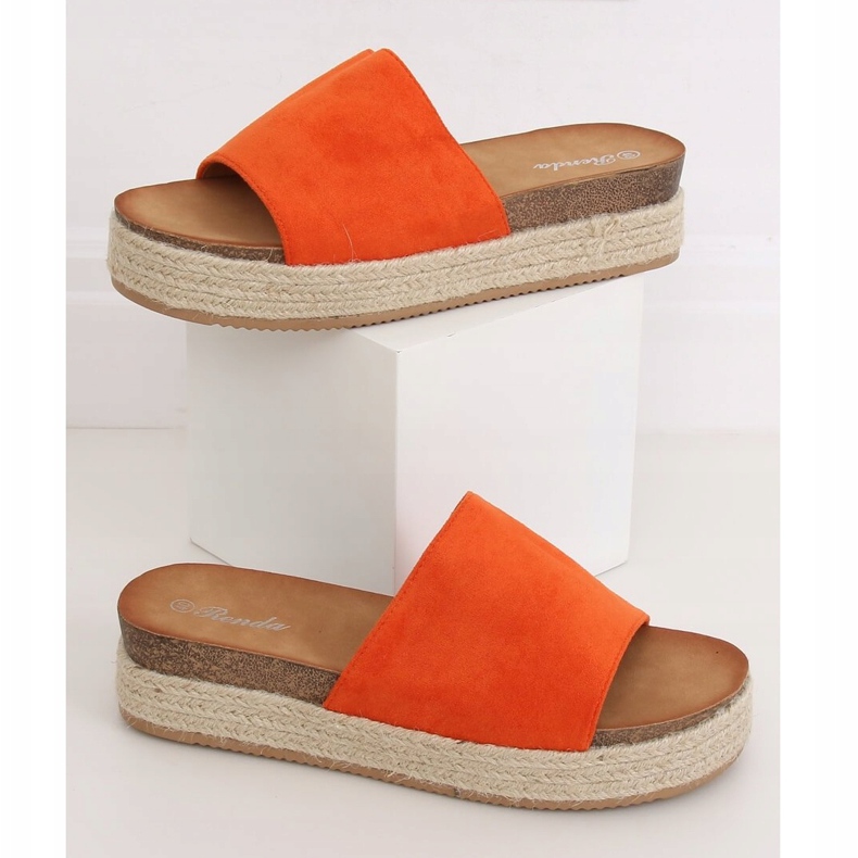 Pantofole espadrillas arancioni 10-215 Arancione arancia 1