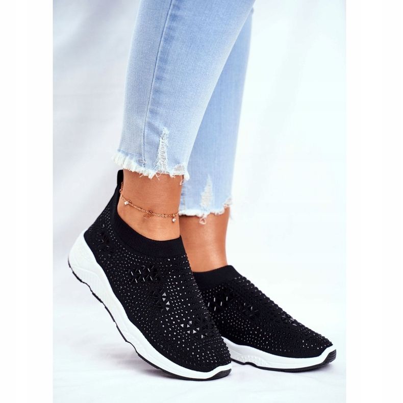 Scarpe Sportive da Donna con Strass Santol Nere Chiaro nero 1