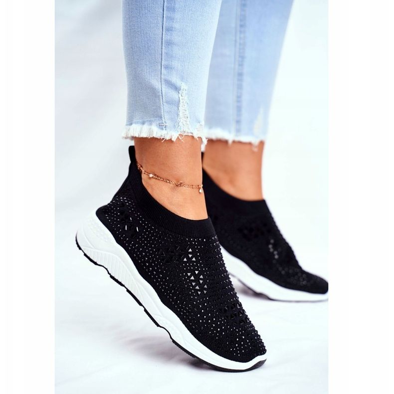 Scarpe Sportive da Donna con Strass Santol Nere Chiaro nero 2