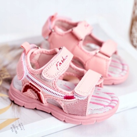 PL1 Sandali da bambino con velcro Pink Grobino rosa 2