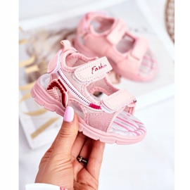 PL1 Sandali da bambino con velcro Pink Grobino rosa 1