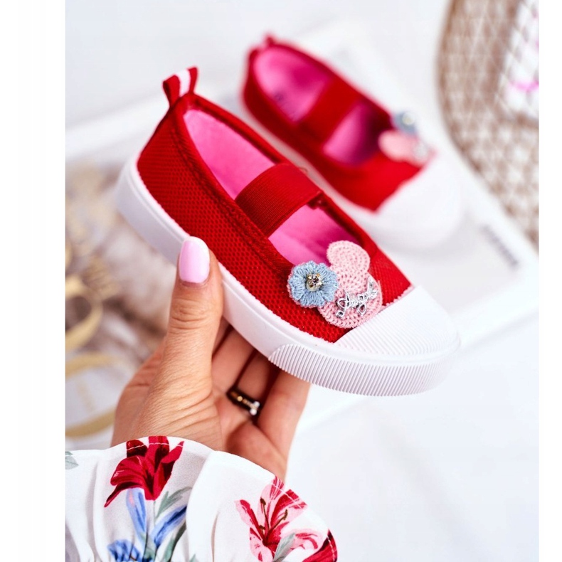 PL1 Sneakers da bambino Estienne in velcro rosse rosso 1