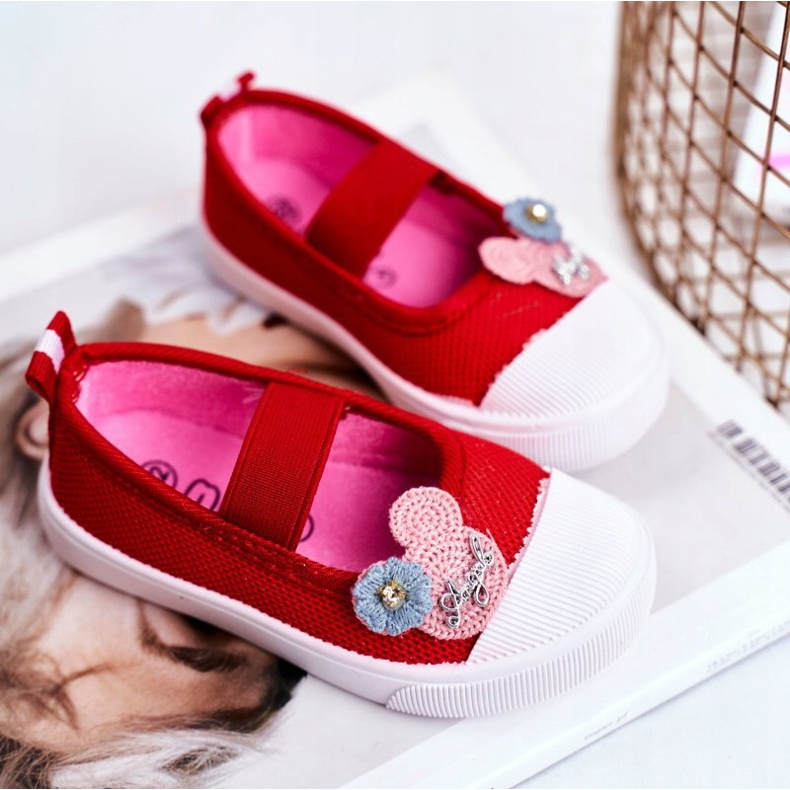 PL1 Sneakers da bambino Estienne in velcro rosse rosso 2