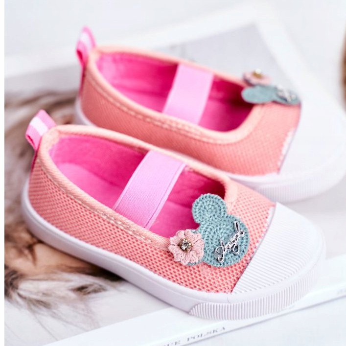 Le Scarpe Sneakers per bambini con Velcro Salmone Estienne rosa 2