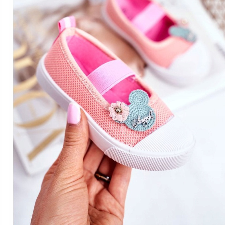Le Scarpe Sneakers per bambini con Velcro Salmone Estienne rosa 1