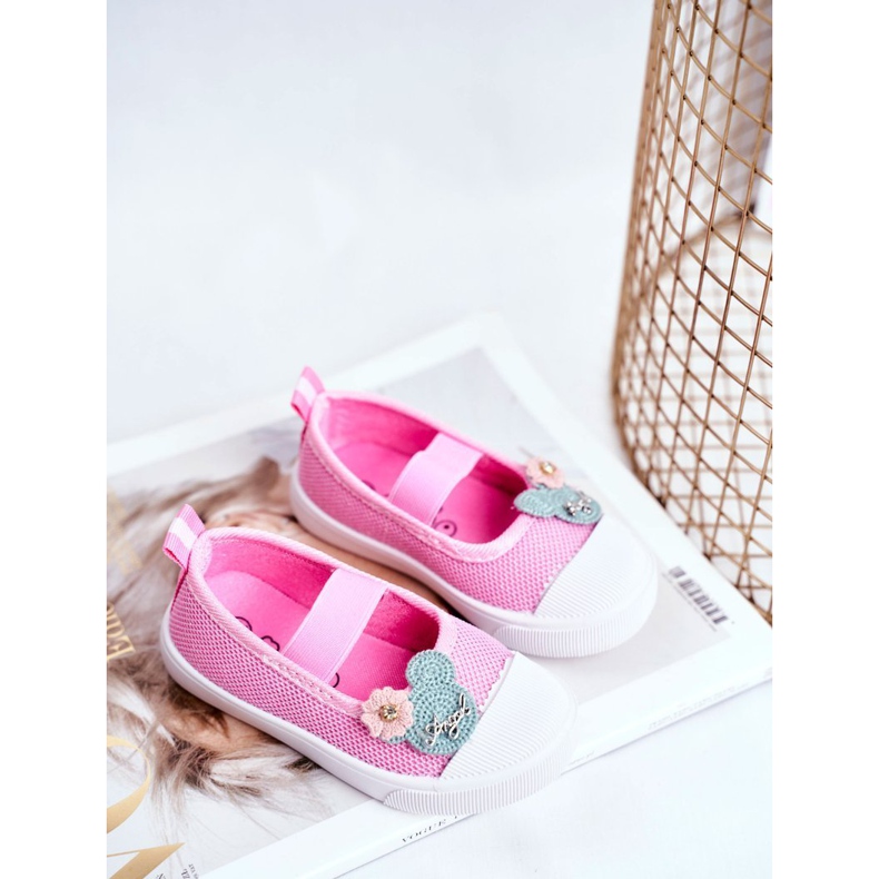 Le Scarpe Sneakers rosa con velcro per bambini Estienne 1