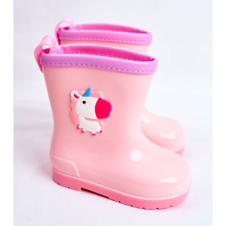 Stivali da pioggia in gomma per bambini Pink Unicorn rosa 1