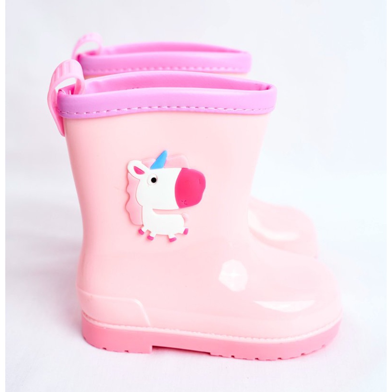 Stivali da pioggia in gomma per bambini Pink Unicorn rosa 2