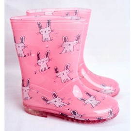 Stivali da pioggia in gomma per bambini Pink Bunny rosa 1