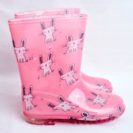 Stivali da pioggia in gomma per bambini Pink Bunny rosa 2