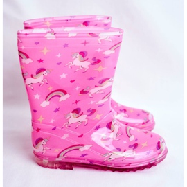 Stivali da pioggia in gomma per bambini Pink Unicorn rosa 2