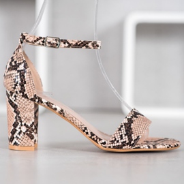 Anesia Paris Sandali con tacco alto marrone multicolore 2