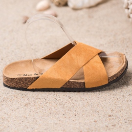 Nio Nio Pantofole casual sulla piattaforma beige 1