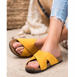 Nio Nio Pantofole casual sulla piattaforma giallo 1