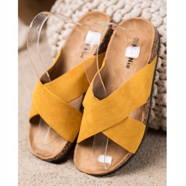 Nio Nio Pantofole casual sulla piattaforma giallo 2