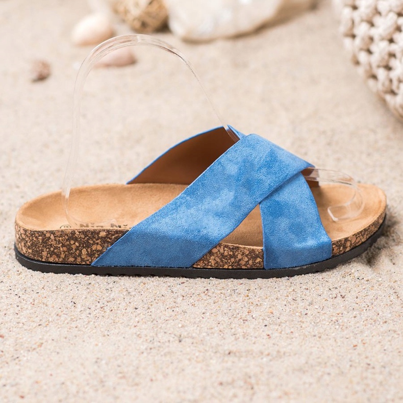 Nio Nio Pantofole casual sulla piattaforma blu 1