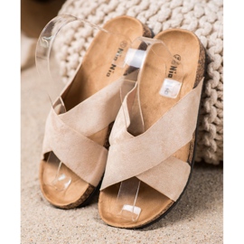 Nio Nio Pantofole casual sulla piattaforma beige 1