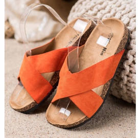 Nio Nio Pantofole casual sulla piattaforma arancia 1