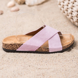 Nio Nio Pantofole casual sulla piattaforma rosa 1