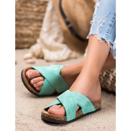 Nio Nio Pantofole casual sulla piattaforma verde 2