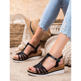 Mannika Comodi sandali con zeppa nero 2