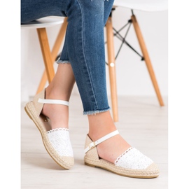 SHELOVET Espadrillas Bianche Con Pizzo bianco 2