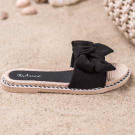 Anesia Paris Eleganti pantofole in pelle scamosciata nero 1