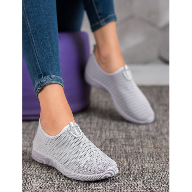 Melisa Scarpe slip-on in tessuto grigio 2