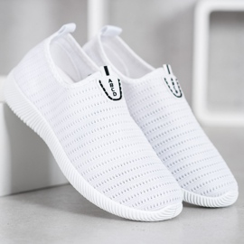 Melisa Scarpe slip-on in tessuto bianca 1