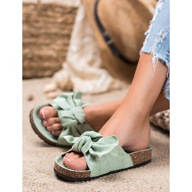 Renda Comode Pantofole Con Fiocco verde 1