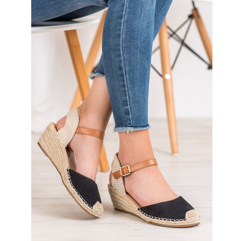 Renda Espadrillas Con Tacco Scoperto nero 1