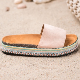 Renda Pantofole Sulla Piattaforma marrone 2