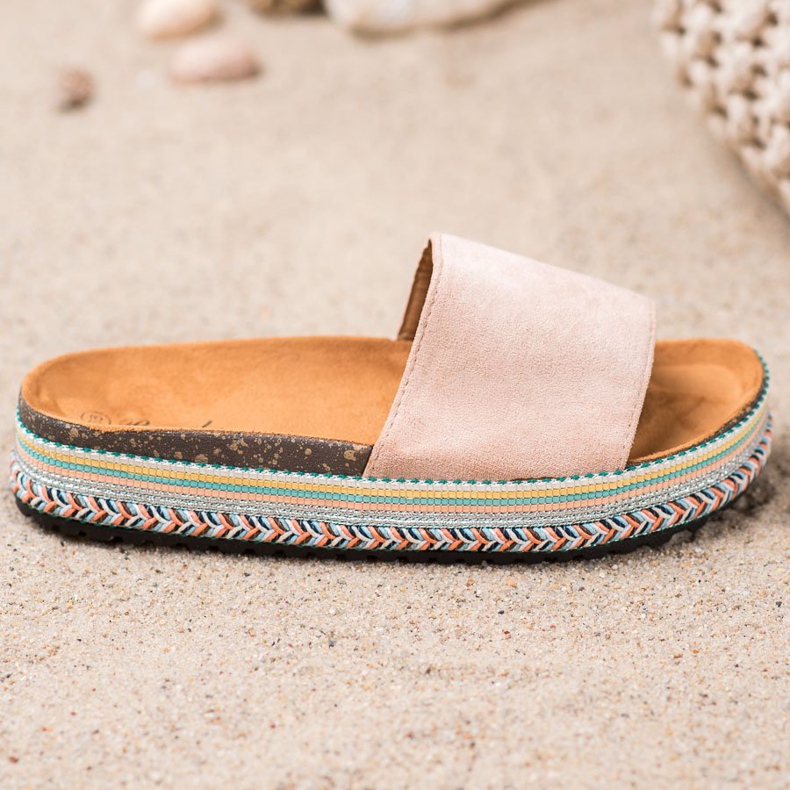 Renda Pantofole Sulla Piattaforma marrone 2