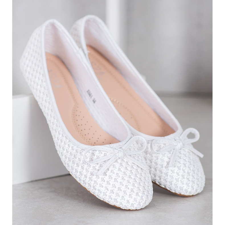 Small Swan Ballerine intrecciate bianca 2