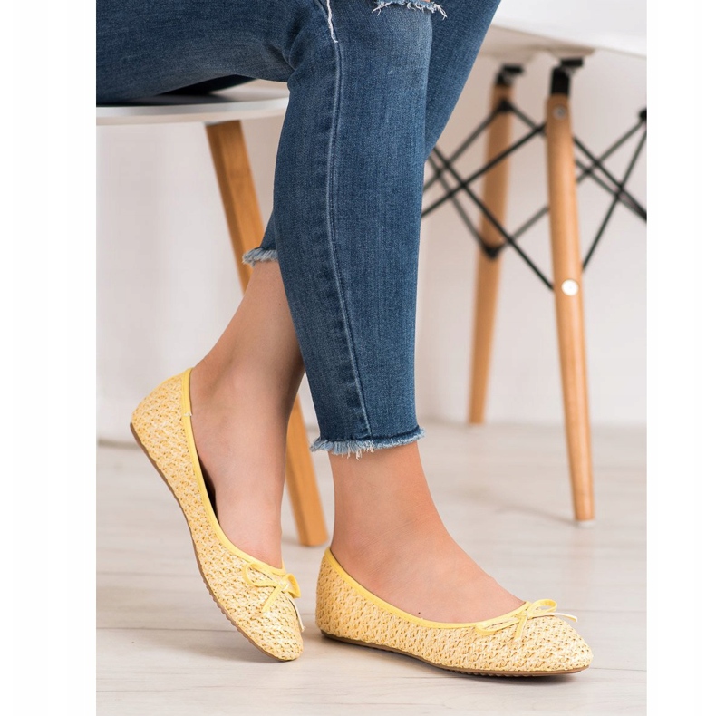 Small Swan Ballerine intrecciate giallo 1