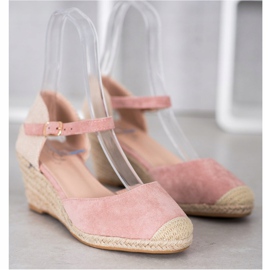 Small Swan Espadrillas con zeppa rosa 1
