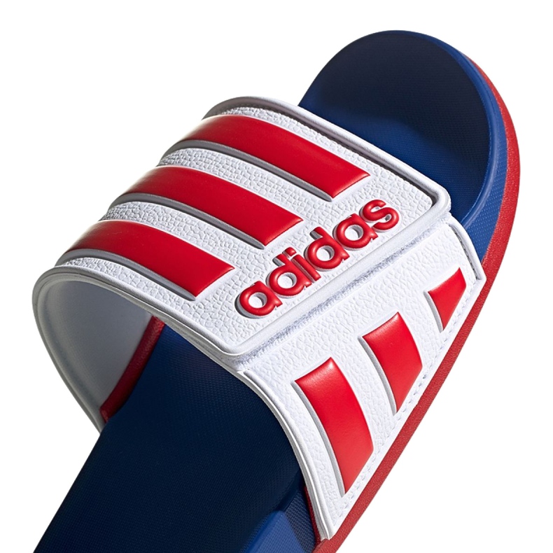 Adidas Adilette Comfort Adj M EG1346 pantofole bianca rosso blu 3