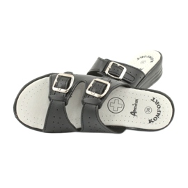 American Club pantofole nere su fibbie americane nero 4