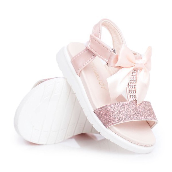 FRROCK Sandali Da Bambina Con Velcro Per Bambina Champagne Bella multicolore rosa 4