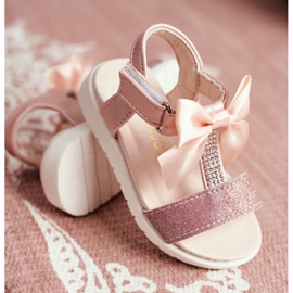 FRROCK Sandali Da Bambina Con Velcro Per Bambina Champagne Bella multicolore rosa 2
